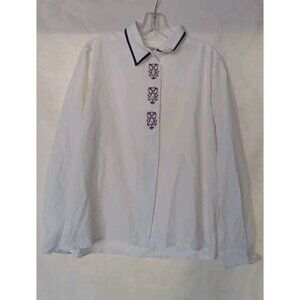 Witt Collection Womens Button Up White Shirt Sz 16 Vtg